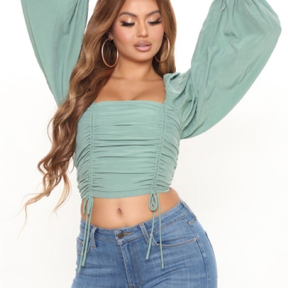 Fashion Nova Elegant Teal Women's Top Large NWT - Picture 1 of 13